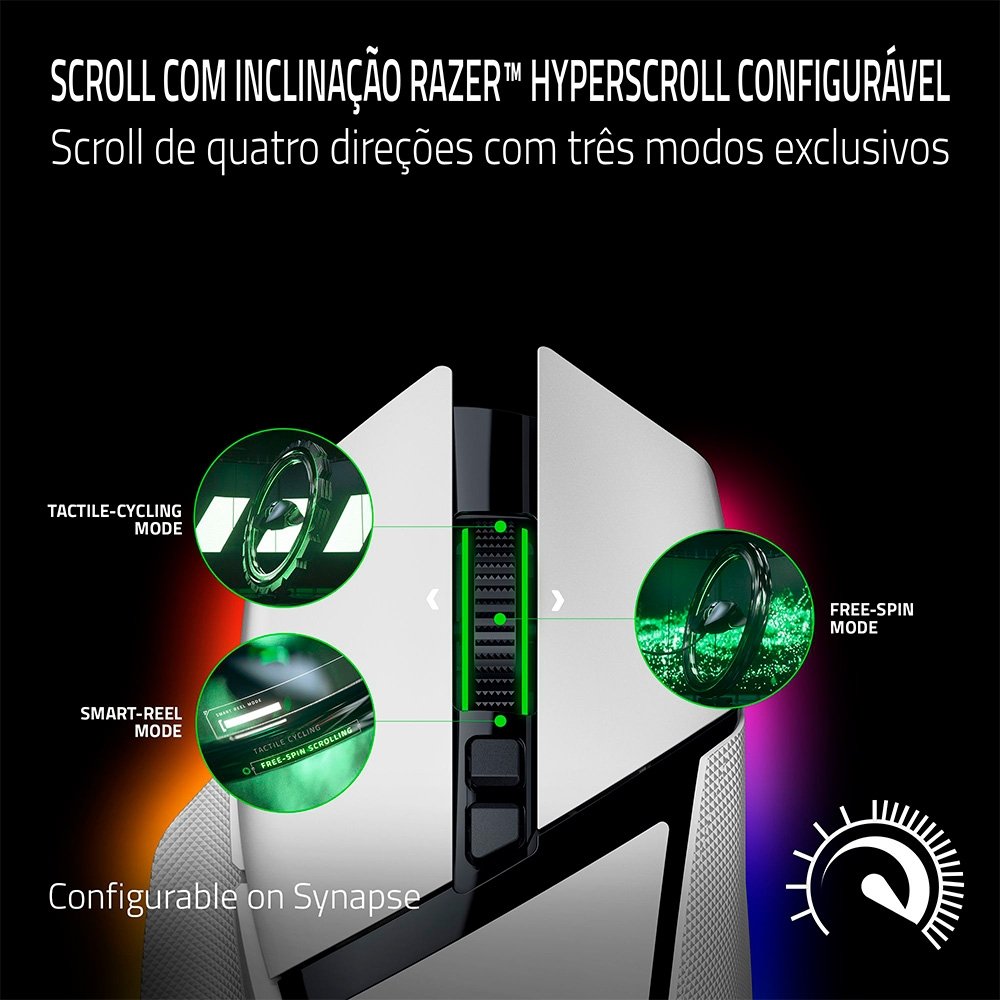 Mouse Razer Basilisk V3 Pro 35K Branco | KaBuM!