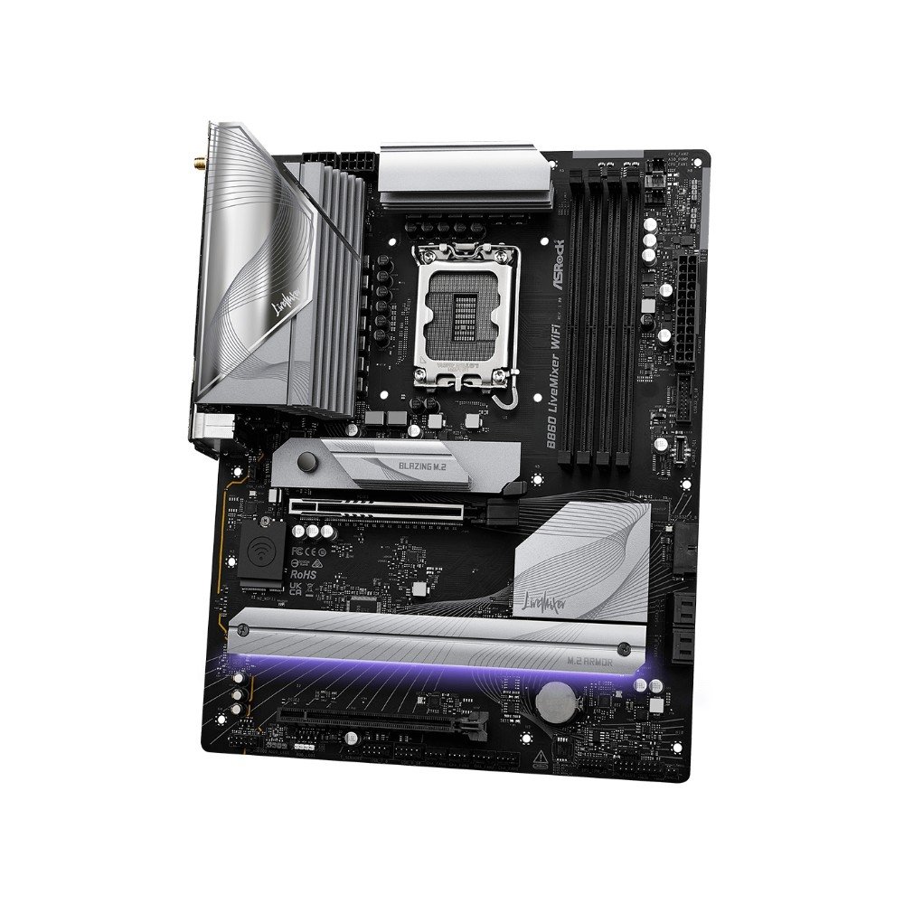 Placa-Mãe ASRock B860 LiveMixer WiFi, Intel LGA 1851, ATX, DDR5 - 90-MXBQV0-A0UAYZ