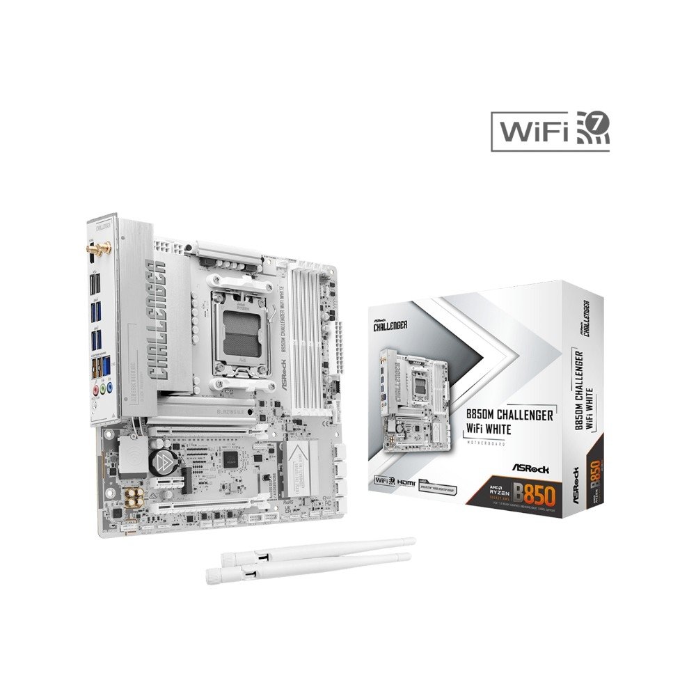 Placa-Mãe ASRock B850M Challenger Branca | KaBuM!