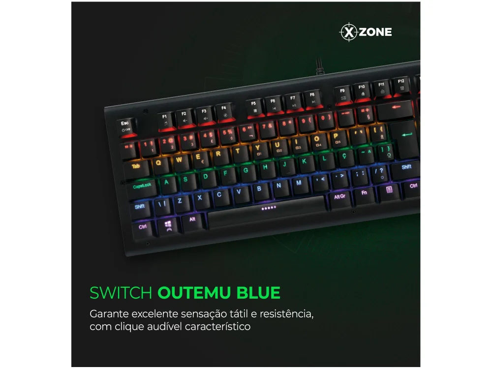 Teclado Mecânico Gamer Xzone ABNT2 KaBuM