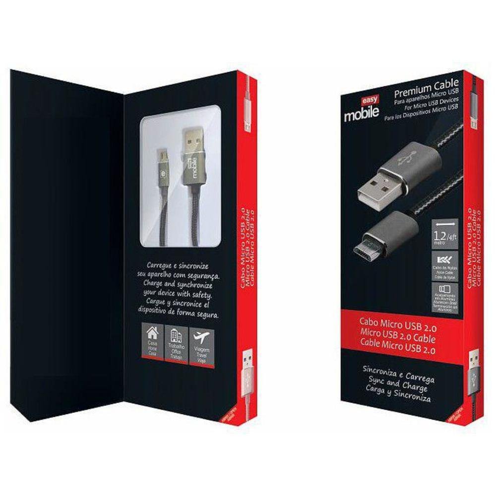 Cabo Micro USB 1,2m Easy Mobile