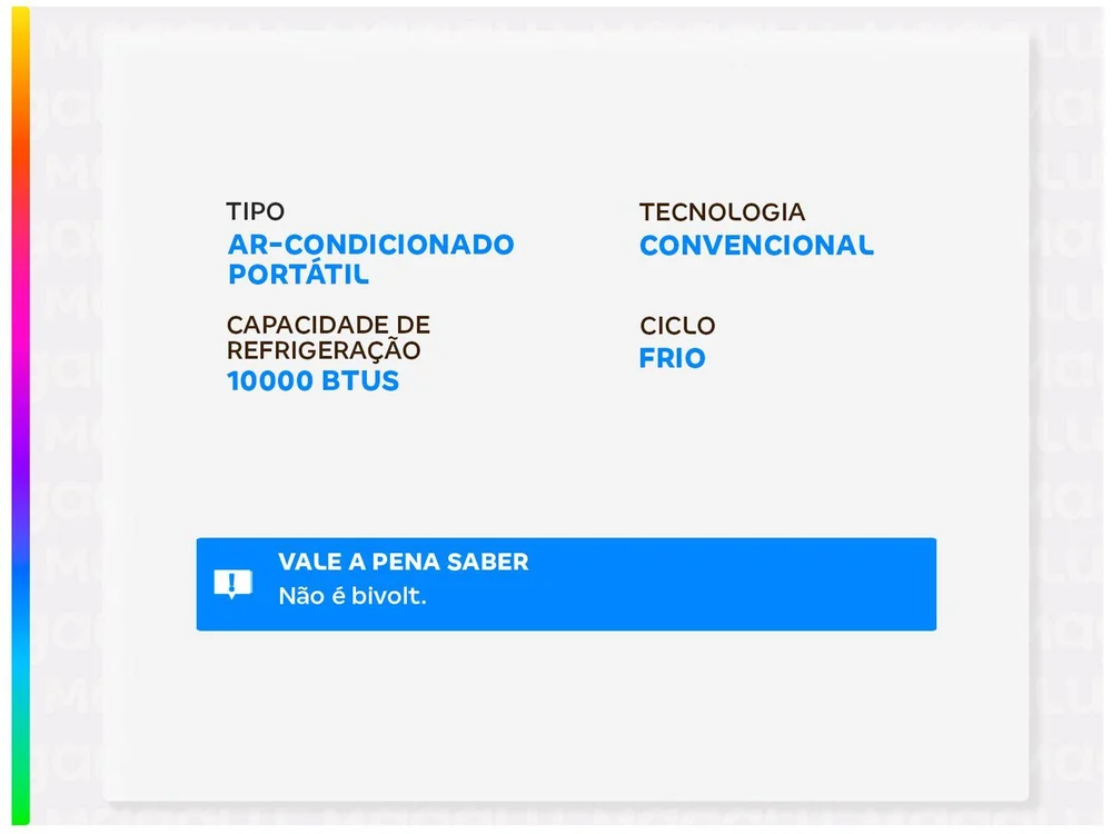 Ar-condicionado Portátil 10000 Btus Eos Ultra Slim Eap10f 110v Ar-condicionado Portátil 10000 Btus Eos Ultra Slim Eap10f 110v