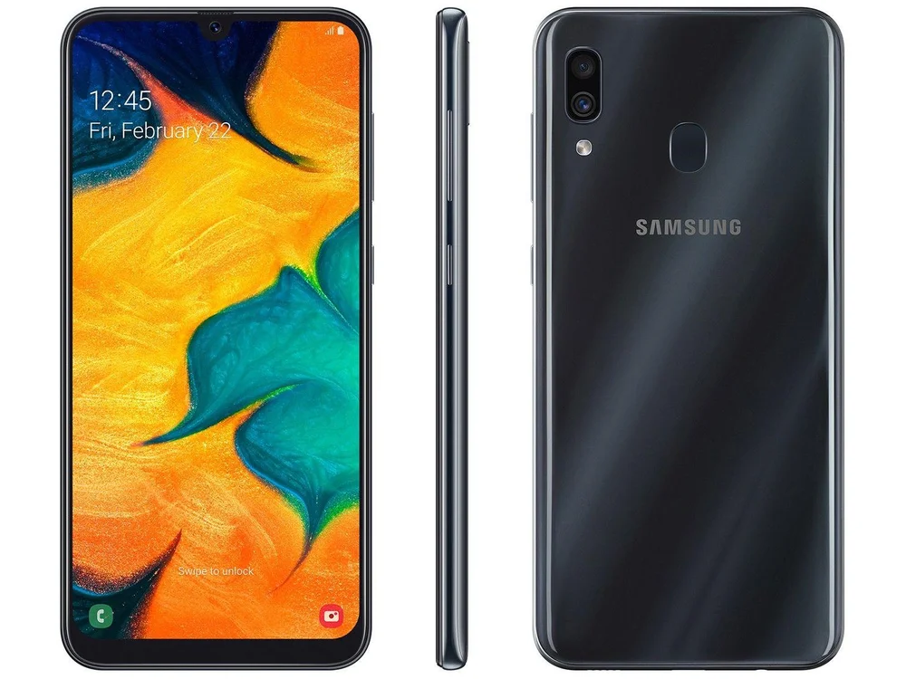 Smartphone Samsung Galaxy A30 64GB Preto 4G