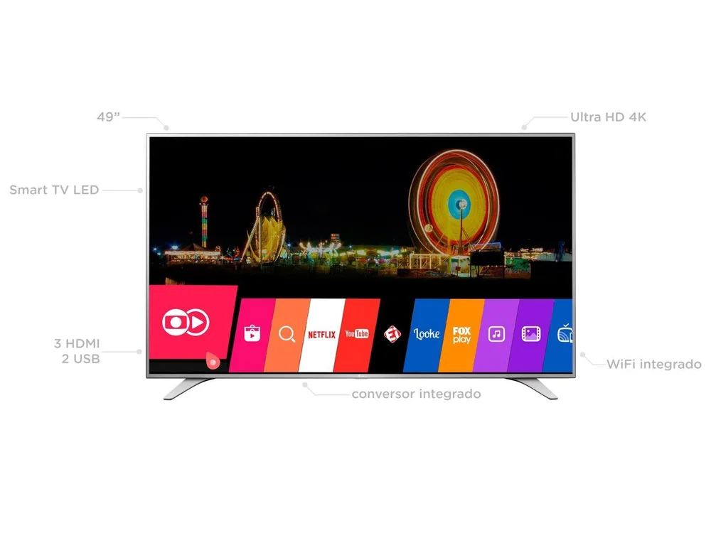 Smart TV LED 49” LG 4K Ultra HD 49UH6500