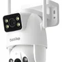 Basike Câmera De Segurança 4k Para Telhado Externo, Rastreamento De Pessoas, 8x Zoom, Controle Wi-fi, Lente Dupla Visão Noturna, Rotação 355°/90°, Áud
