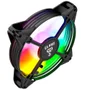 Cooler Fan Para Gabinete RGB Rainbow 120mm Molex 4pin Ventoinha Eurus Preto Clanm Gamer
