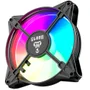 Cooler Fan Para Gabinete RGB Rainbow 120mm Molex 4pin Ventoinha Eurus Preto Clanm Gamer
