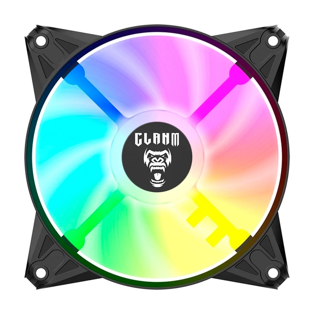 Cooler Fan Para Gabinete RGB Rainbow 120mm Molex 4pin Ventoinha Eurus Preto Clanm Gamer Cooler Fan Para Gabinete RGB Rainbow 120mm Molex 4pin Ventoinha Eurus Preto Clanm Gamer