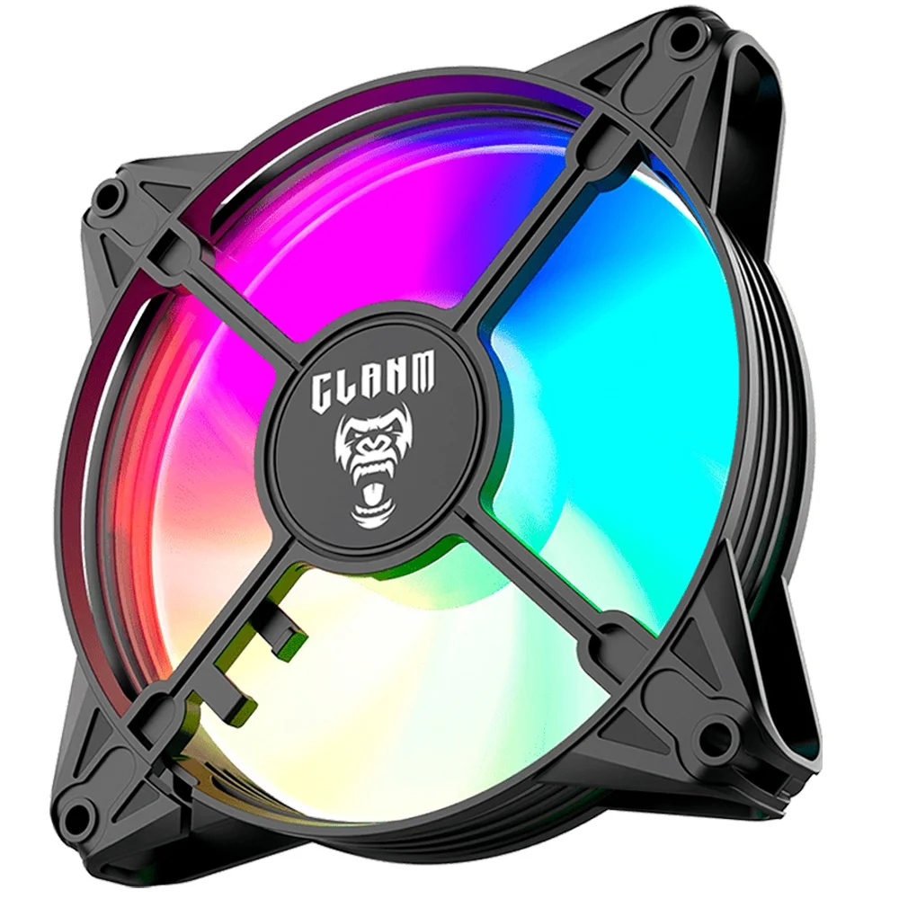 Cooler Fan Para Gabinete RGB Rainbow 120mm Molex 4pin Ventoinha Eurus Preto Clanm Gamer Cooler Fan Para Gabinete RGB Rainbow 120mm Molex 4pin Ventoinha Eurus Preto Clanm Gamer