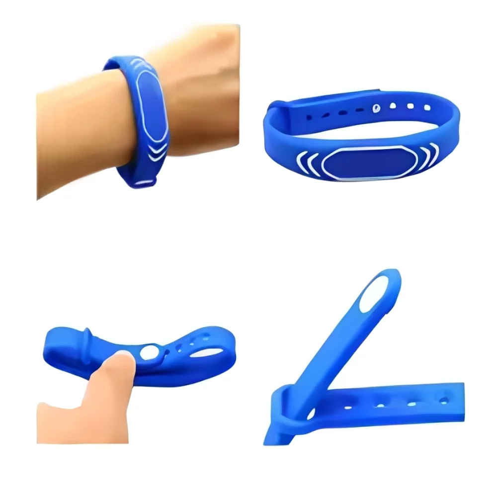 Pulseira Rfid 125 Khz Silicone Slim Azul - 10 Unidades