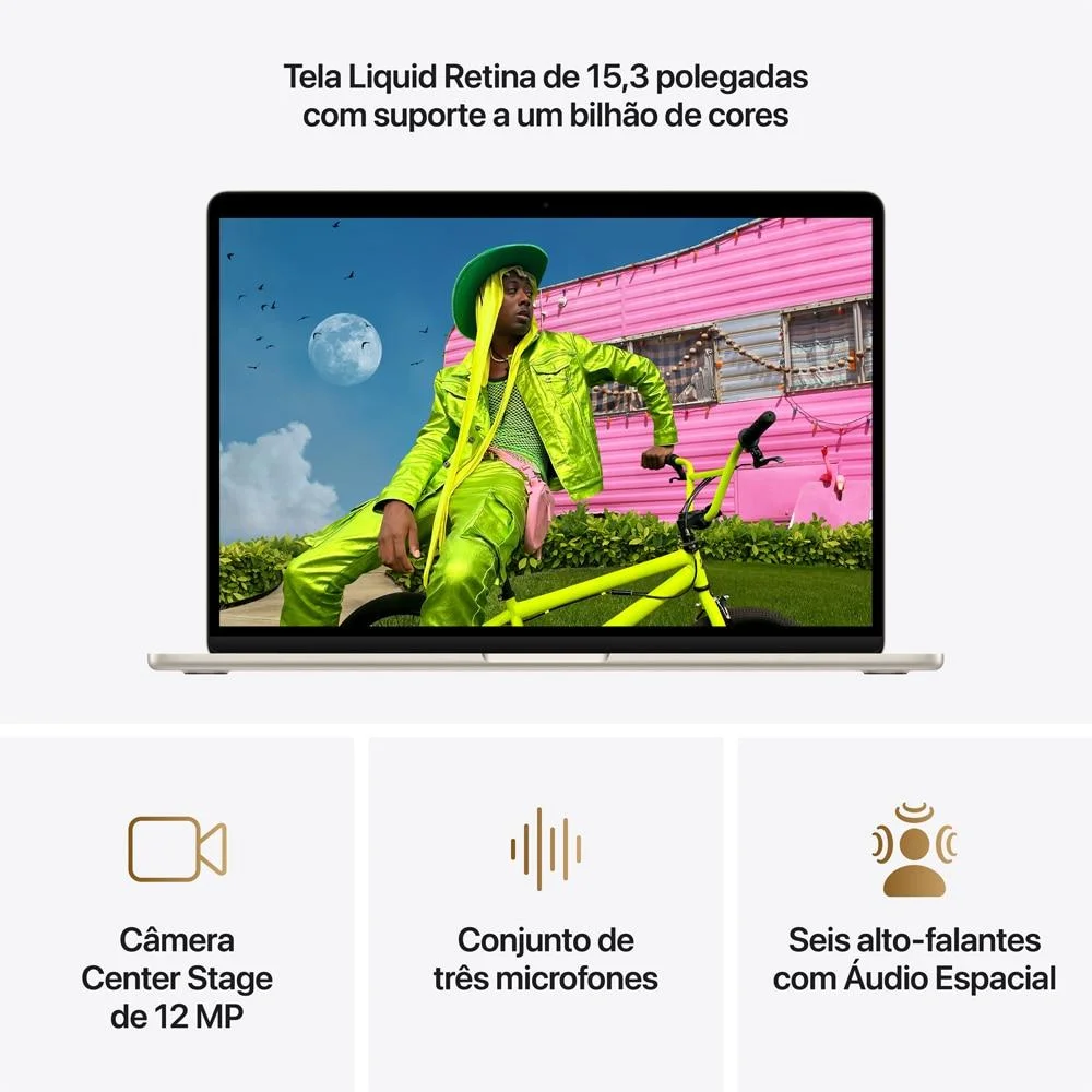 Macbook Air 15" M5, Cpu 10 Núcleos E Gpu 10 Núcleos, 16gb Ram, 1TB SSD - Estelar