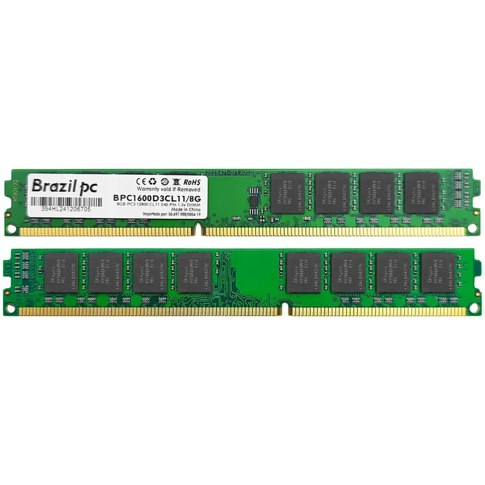 Kit 5 Memoria 8GB Ddr3 1600mhz Brazil PC Bpc1600d3cl11/8g