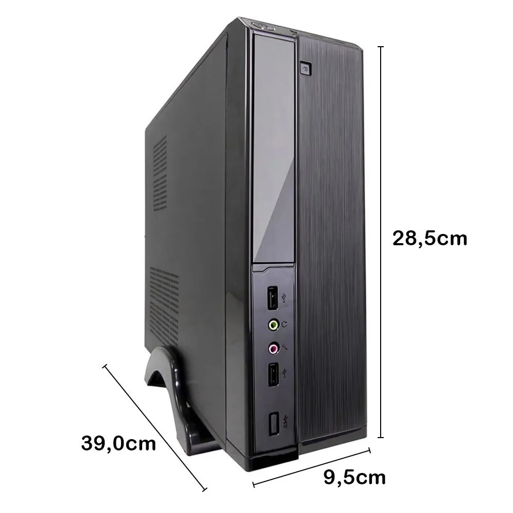 Gabinete Slim Htq562b - Sff Micro-atx Com Fonte 200w Real Sfx – Preto