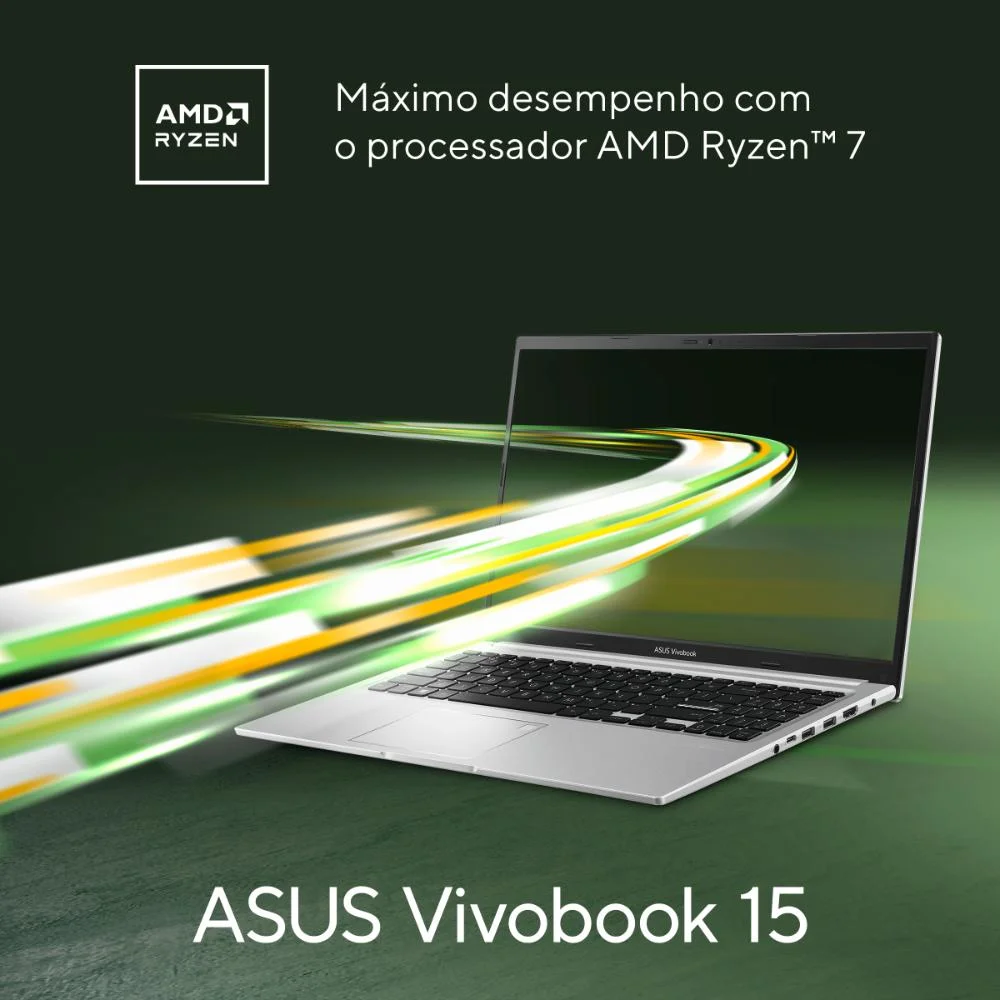 Notebook Asus Vivobook 15 M1502ya Amd Ryzen 7 5825u 8GB Ram 512 Gb SSD WINDOWS 11 Home 15,6" Lcd LED Fhd Nível Ips Cool Silver Bq966w Notebook Asus Vivobook 15 M1502ya Amd Ryzen 7 5825u 8GB Ram 512 Gb SSD WINDOWS 11 Home 15,6" Lcd LED Fhd Nível Ips Cool Silver Bq966w