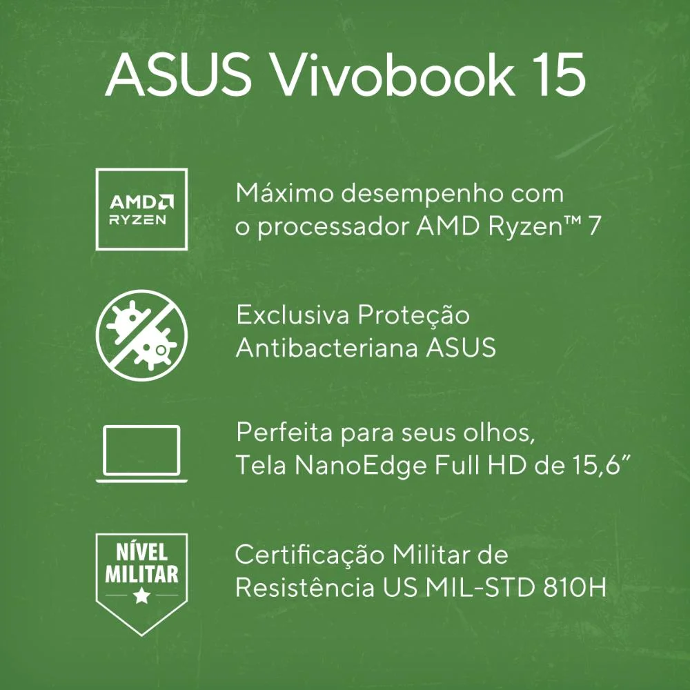 Notebook Asus Vivobook 15 M1502ya Amd Ryzen 7 5825u 8GB Ram 512 Gb SSD WINDOWS 11 Home 15,6" Lcd LED Fhd Nível Ips Cool Silver Bq966w Notebook Asus Vivobook 15 M1502ya Amd Ryzen 7 5825u 8GB Ram 512 Gb SSD WINDOWS 11 Home 15,6" Lcd LED Fhd Nível Ips Cool Silver Bq966w