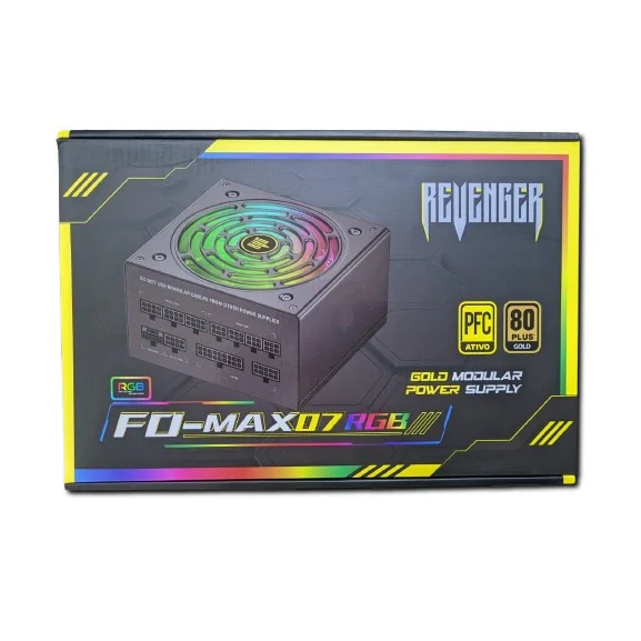 Fonte De Alimentação Gamer 650w RGB Pfc Ativo 80 Plus Gold Revenger