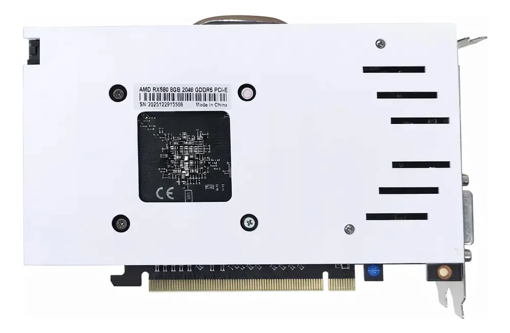 Placa de Vídeo RX580 8GB GDDR5 RGB Branca | Dual Fan | HDMI/DVI/VGA | PC Gamer