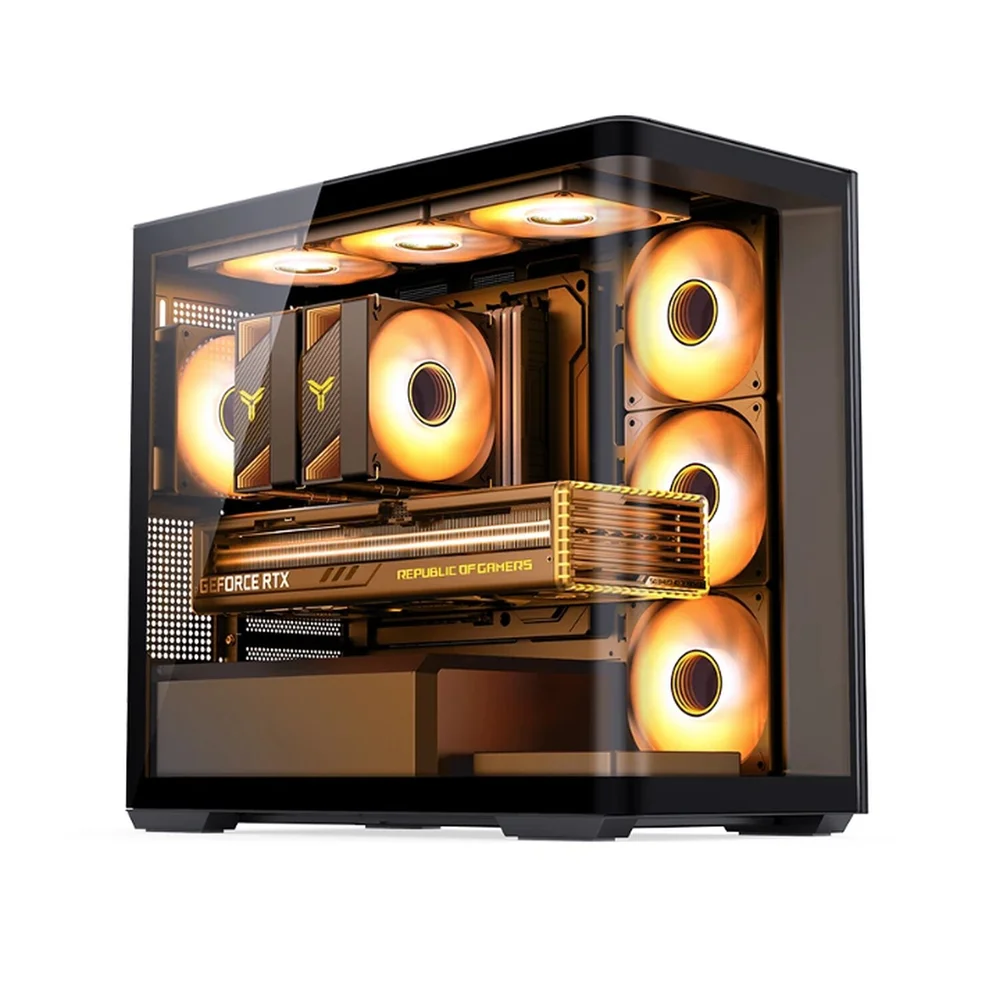Gabinete Gamer Aquário Jonsbo D300 Black M-atx Vidro Temperado Usb-c Preto Gabinete Gamer Aquário Jonsbo D300 Black M-atx Vidro Temperado Usb-c Preto
