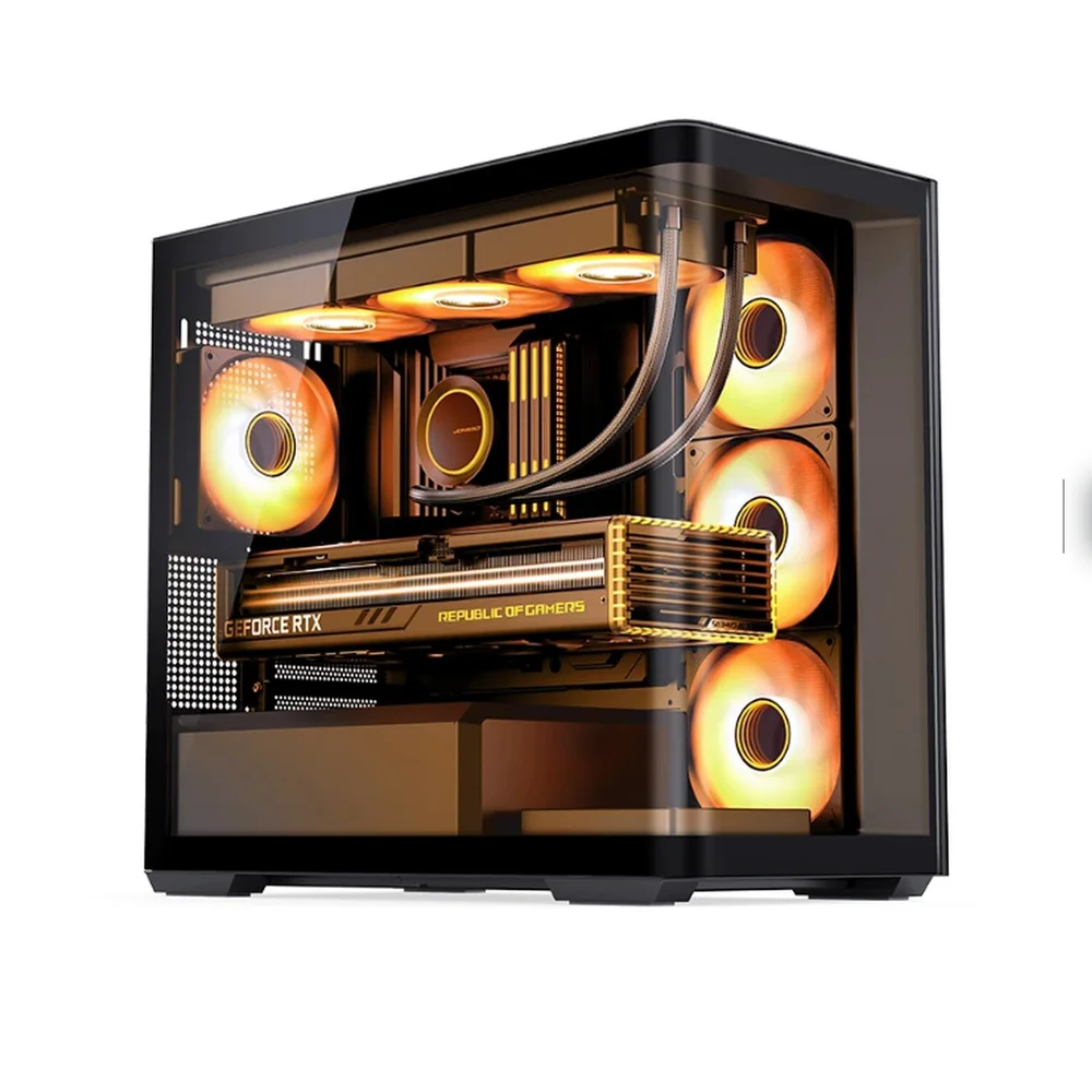 Gabinete Gamer Aquário Jonsbo D300 Black M-atx Vidro Temperado Usb-c Preto Gabinete Gamer Aquário Jonsbo D300 Black M-atx Vidro Temperado Usb-c Preto