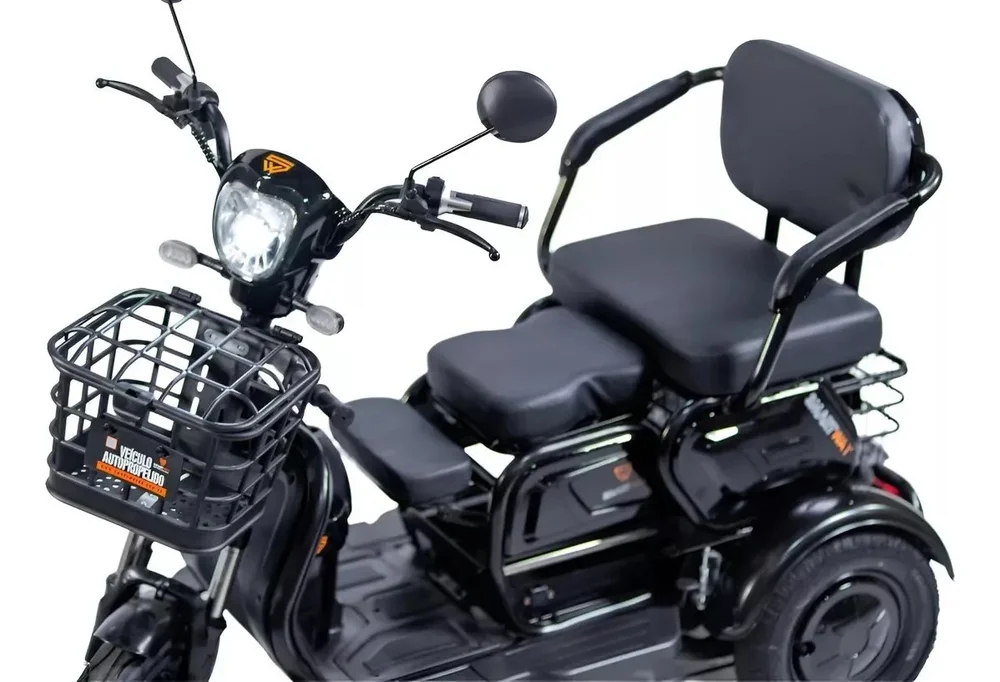Triciclo Elétrico Power 600w Cadeira Recarregável Adulto Cor:preto