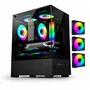 Gabinete Gamer Arvex Ignis Mid Tower Lateral E Frontal Em Vidro Temperado Com 3 Fans RGB Preto Arx-ins-b