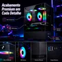 Gabinete Gamer Arvex Ignis Mid Tower Lateral E Frontal Em Vidro Temperado Com 3 Fans RGB Preto Arx-ins-b