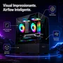 Gabinete Gamer Arvex Ignis Mid Tower Lateral E Frontal Em Vidro Temperado Com 3 Fans RGB Preto Arx-ins-b