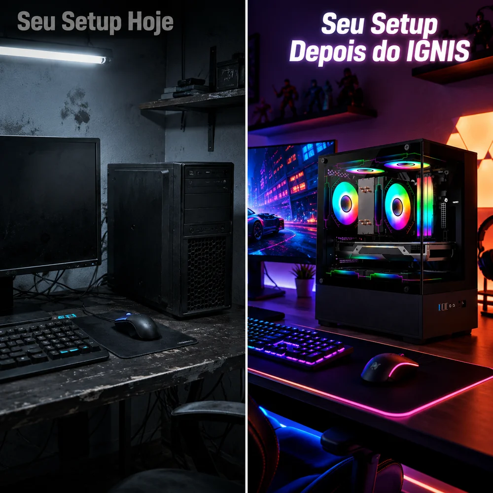 Gabinete Gamer Arvex Ignis Mid Tower Lateral E Frontal Em Vidro Temperado Com 3 Fans RGB Preto Arx-ins-b Gabinete Gamer Arvex Ignis Mid Tower Lateral E Frontal Em Vidro Temperado Com 3 Fans RGB Preto Arx-ins-b