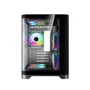 Gabinete Gamer Mini Tower Vidro Temperado Black M-atx Sem Fonte Com 5 Fans Rainbow RGB D-matx11