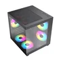 Gabinete Gamer Liketec Makan Matx Dark Aquário 5 Fans ARGB Vidro Temperado