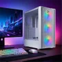 Gabinete Gamer Mancer Narok V2 Rainbow 3 Fans Midtower Lateral De Vidro Branco - Mcr-nrkwh-v2