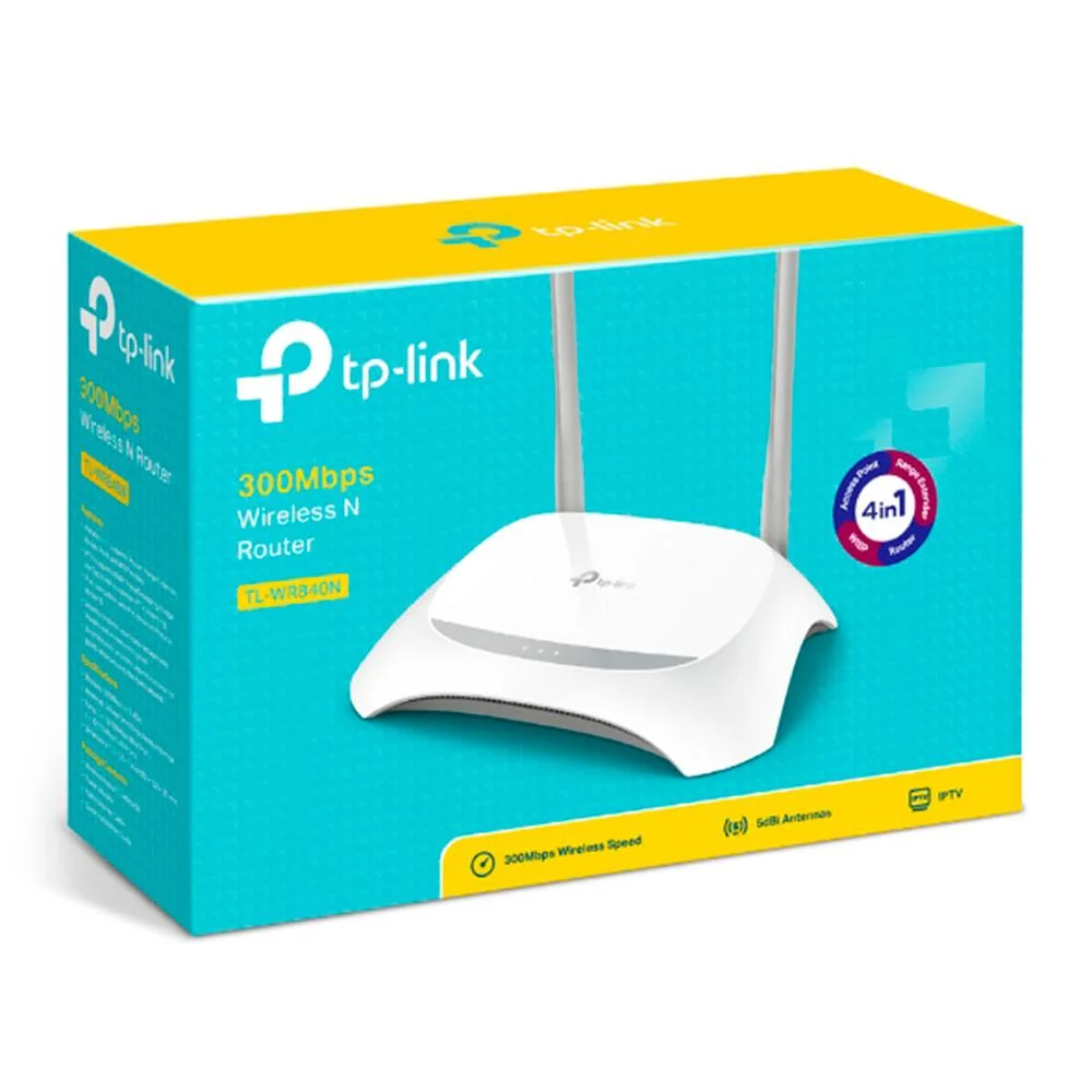 Roteador e Repetidor TP-Link, Wi-Fi, N300 Mbps - TL-WR840NW V6 Roteador e Repetidor TP-Link, Wi-Fi, N300 Mbps - TL-WR840NW V6
