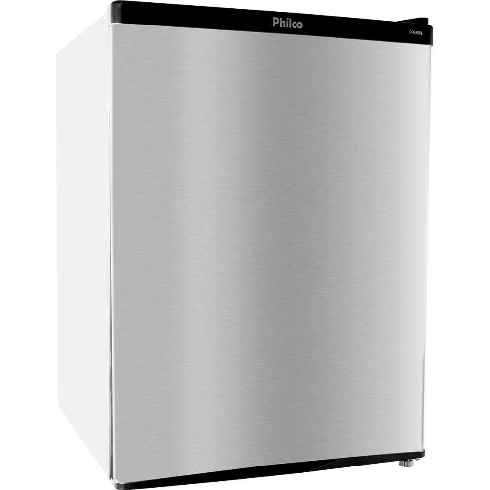 Frigobar Philco Pfg85pl 67L, 110V, Platinum, Porta Reversível, Pés com regulagem ajustável