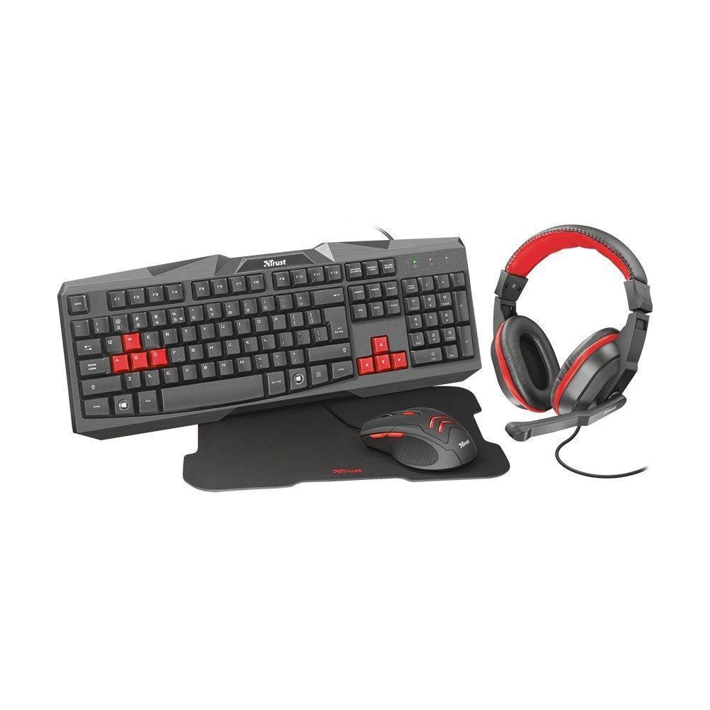 Kit Trust Ziva 4 em 1 Gaming Bundle Com Fio