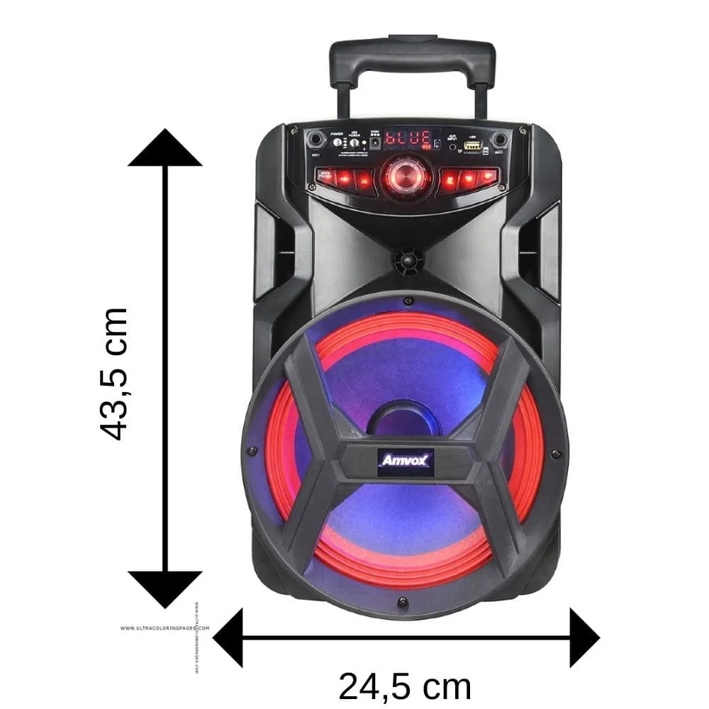 Caixa Amplificada Amvox, Recarregável, Bluetooth, USB, MicroSD, Auxiliar, Bivolt 250W ACA 250 GROOVE