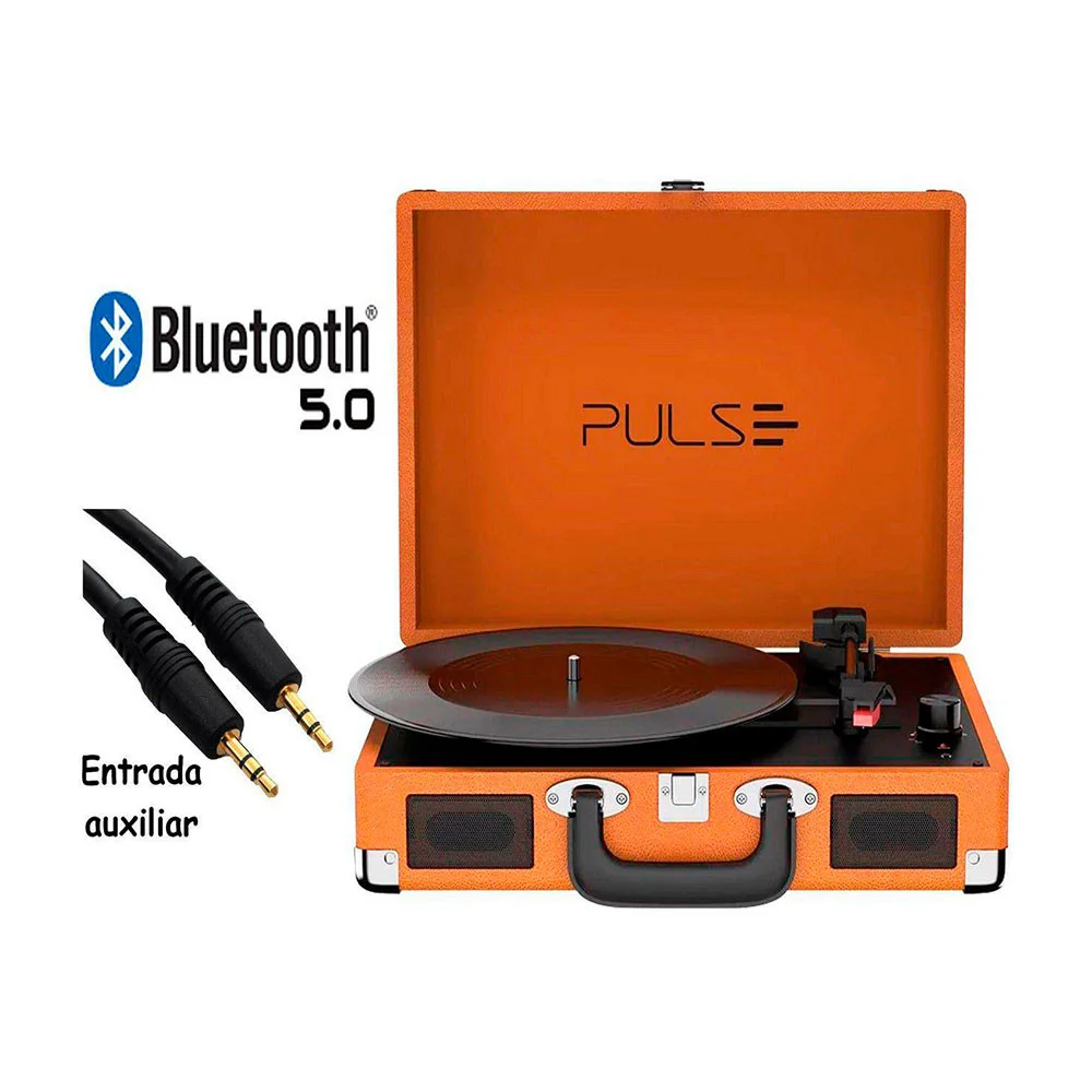 Toca Discos Multi Berry Retrô Suitcase, Bluetooth, USB, Função Auto-Stop - SP364 Toca Discos Multi Berry Retrô Suitcase, Bluetooth, USB, Função Auto-Stop - SP364