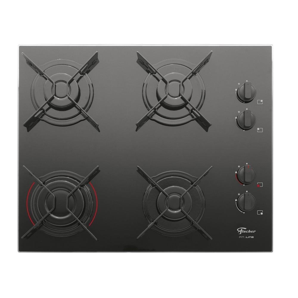 Cooktop Fischer Fit Line, 4 Bocas, A Gás, Bivolt, Preto - 26342-57175 Cooktop Fischer Fit Line, 4 Bocas, A Gás, Bivolt, Preto - 26342-57175