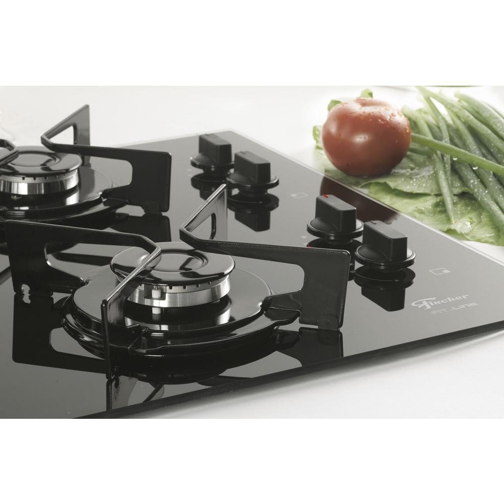 Cooktop Fischer Fit Line, 4 Bocas, A Gás, Bivolt, Preto - 26342-57175 Cooktop Fischer Fit Line, 4 Bocas, A Gás, Bivolt, Preto - 26342-57175