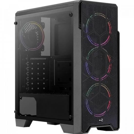 Gabinete Gamer, Mid Tower, Aerocool, Ore Saturn, ATX, FRGB, Preto