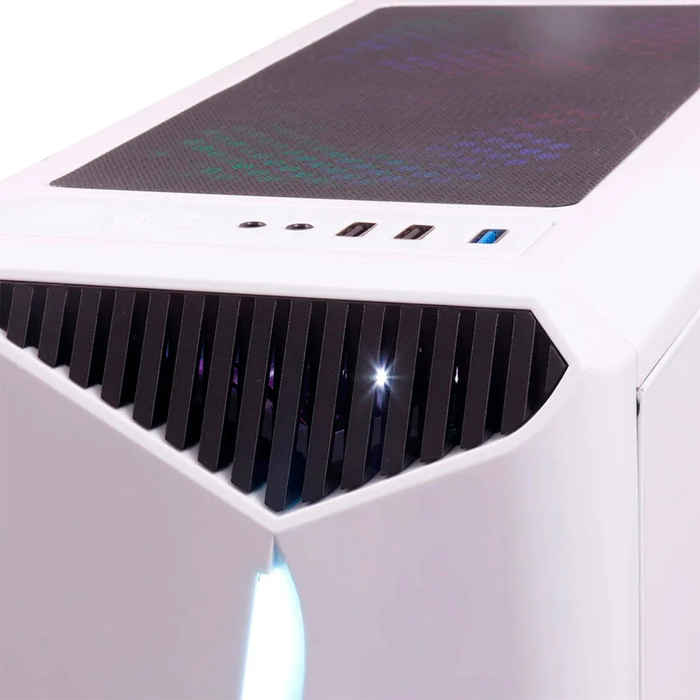 Gabinete Gamer Oex Shelter Gh200, Branco, 3 Coolers, Led Rgb Gabinete Gamer Oex Shelter Gh200, Branco, 3 Coolers, Led Rgb