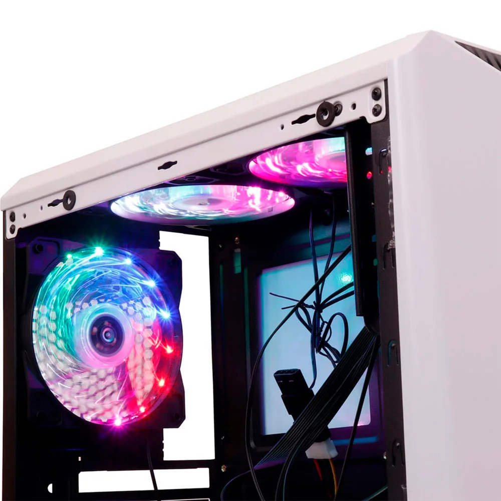 Gabinete Gamer Oex Shelter Gh200, Branco, 3 Coolers, Led Rgb Gabinete Gamer Oex Shelter Gh200, Branco, 3 Coolers, Led Rgb