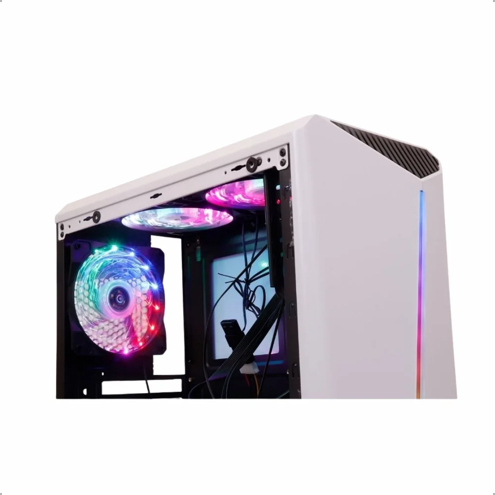 Gabinete Gamer Oex Shelter Gh200, Branco, 3 Coolers, Led Rgb Gabinete Gamer Oex Shelter Gh200, Branco, 3 Coolers, Led Rgb