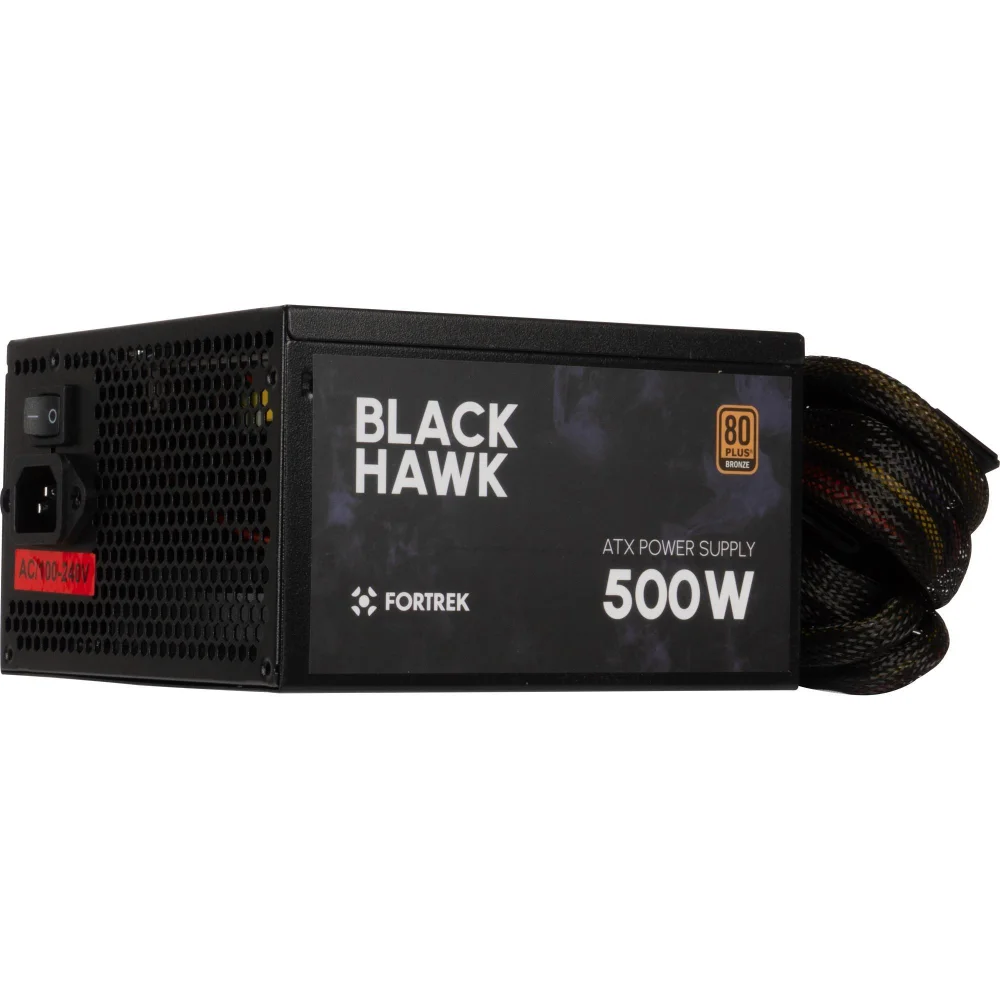 Fonte Fortrek ATX Black Hawk, 500W, 80 Plus Bronze, PFC Ativo Fonte Fortrek ATX Black Hawk, 500W, 80 Plus Bronze, PFC Ativo