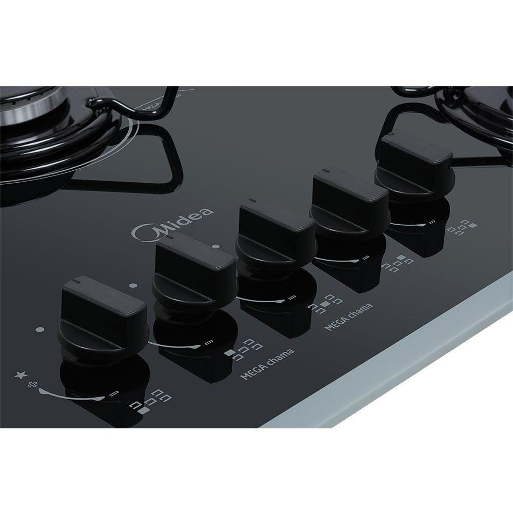 Cooktop A Gás Com Mesa De Vidro Midea 5 Queimadores Bivolt Md-gv50aapb. Cooktop A Gás Com Mesa De Vidro Midea 5 Queimadores Bivolt Md-gv50aapb.