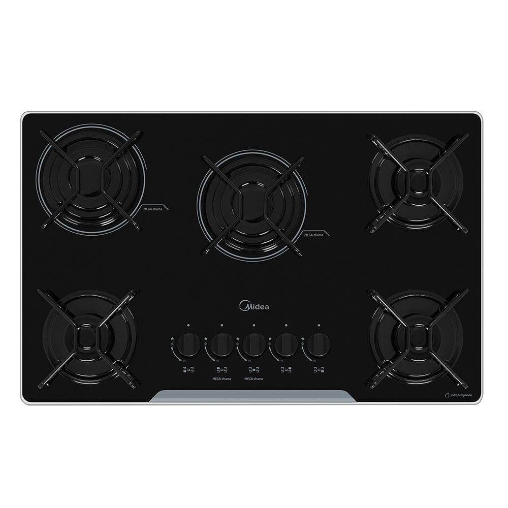Cooktop A Gás Com Mesa De Vidro Midea 5 Queimadores Bivolt Md-gv50aapb. Cooktop A Gás Com Mesa De Vidro Midea 5 Queimadores Bivolt Md-gv50aapb.