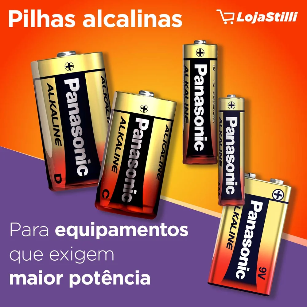 Bateria Panasonic Alcalina 9v 6lf22xab1b24 KaBuM