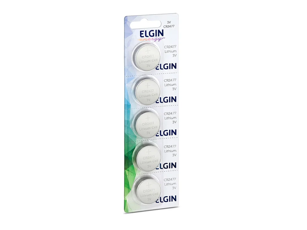 Bateria Litio CR2477, Blister Com 5 Unidades, Elgin - 82306