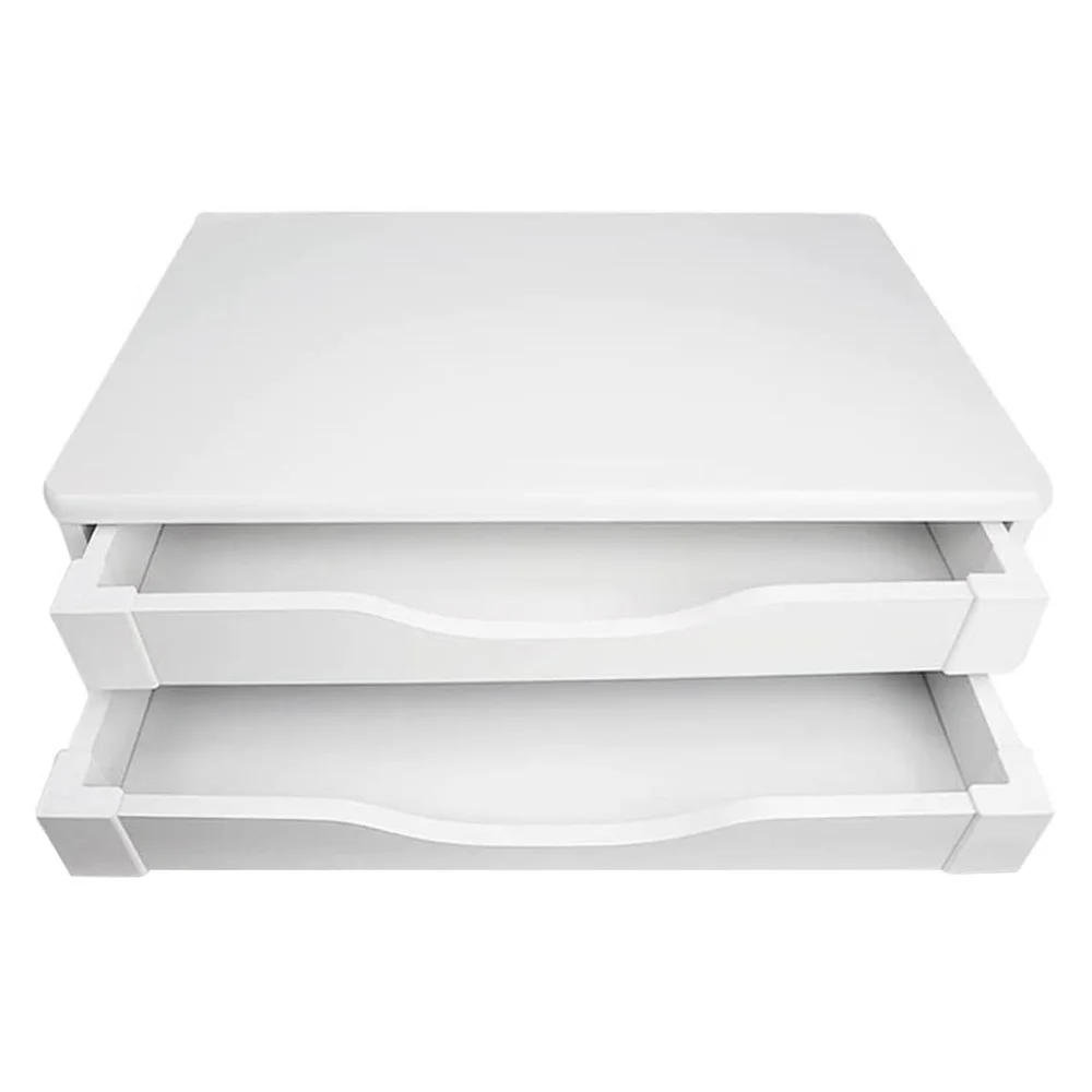 Suporte Para Monitor De Mesa - Com 2 Gavetas - Branco - 3340 Suporte Para Monitor De Mesa - Com 2 Gavetas - Branco - 3340