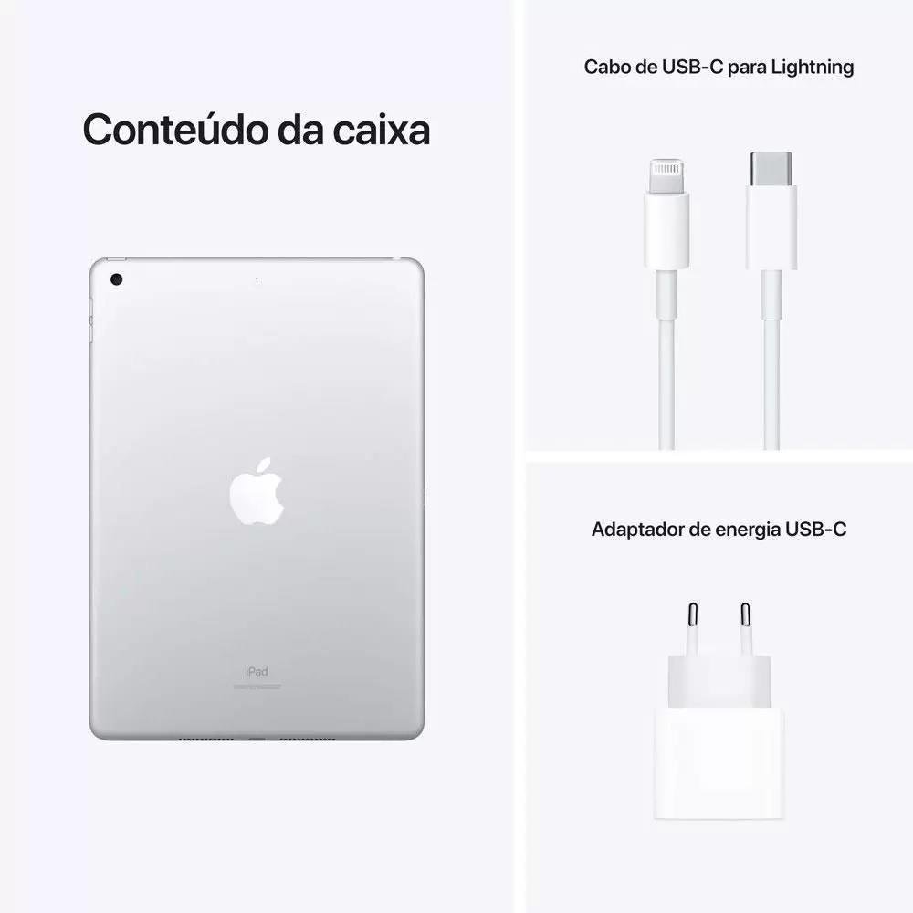 Ipad 9ª Geração Apple, 10.2 Polegadas, 64GB, A13 Bionic, Wi-Fi, Bluetooth, Silver- MK2K3LL/A Ipad 9ª Geração Apple, 10.2 Polegadas, 64GB, A13 Bionic, Wi-Fi, Bluetooth, Silver- MK2K3LL/A
