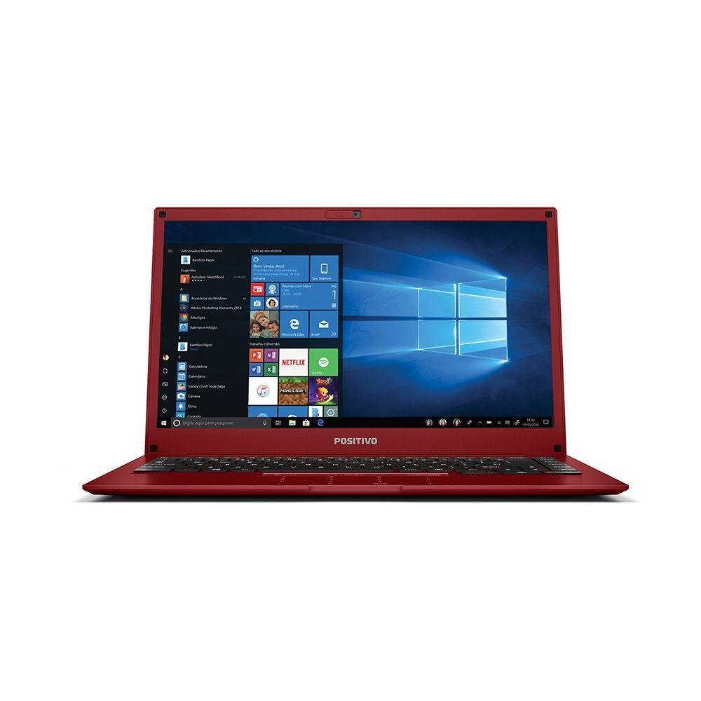 Notebook Positivo Motion, Intel Atom Quad Core Z8350, RAM 4GB, SSD 64GB, 14pol. 1366x768, Intel Graphics, Windows 10, Vermelho - Q4128C Notebook Positivo Motion, Intel Atom Quad Core Z8350, RAM 4GB, SSD 64GB, 14pol. 1366x768, Intel Graphics, Windows 10, Vermelho - Q4128C